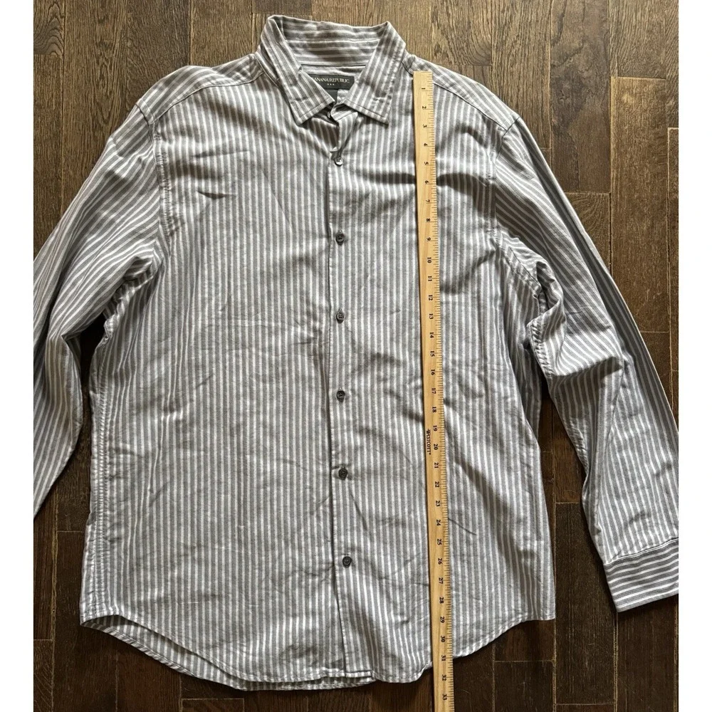 Banana Republic Button Up Mens XXL Multicolor Excellent Striped Slim Fit Cotton‎